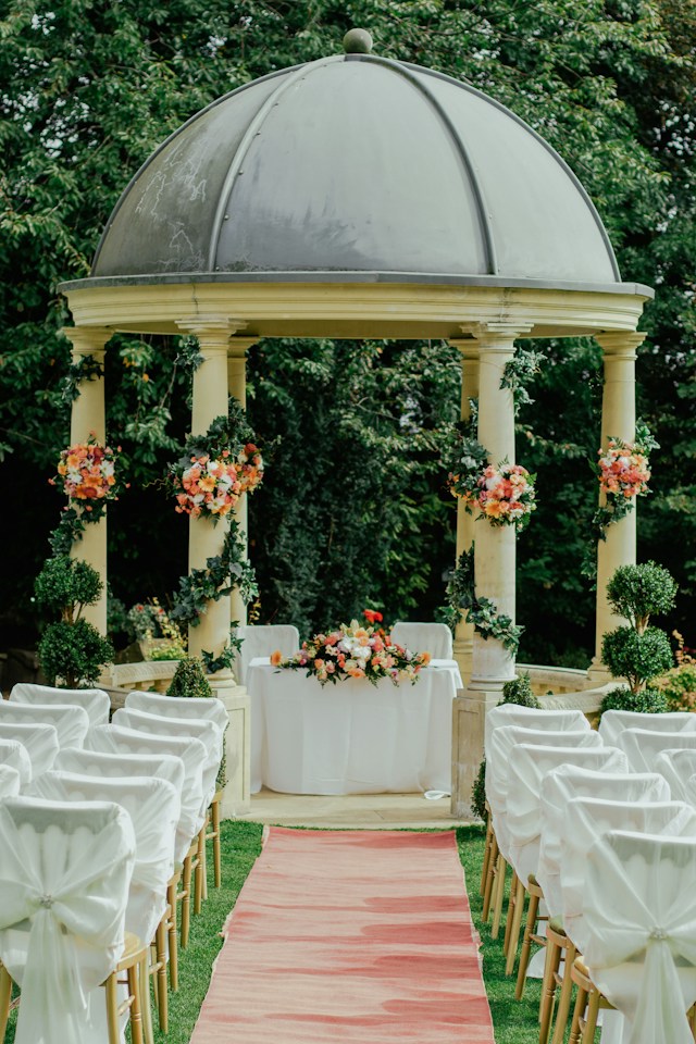 Floral wedding ceremony aisle